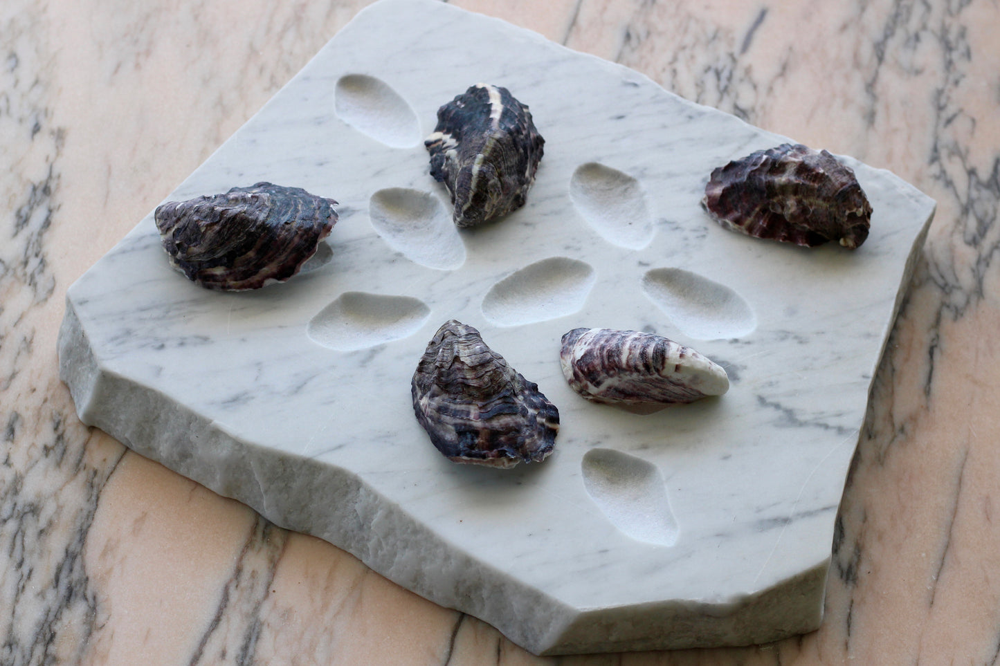 CARRARA MARBLE OYSTER PLATTER
