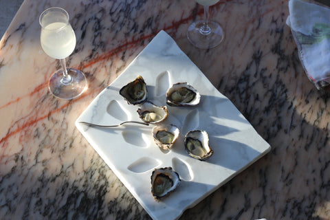 White Marble Oyster Platter